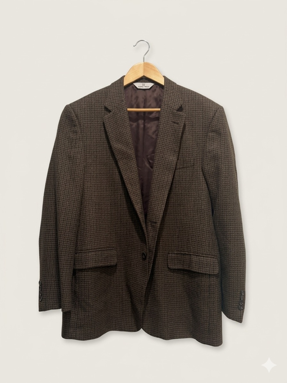 Pronto Uomo Made in Italy Silk & Wool Blazer Tweed Houdstooth Sport Coat